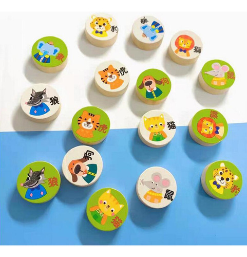 2 X 16 Piezas De Ajedrez De Animales Para Juegos Familiares