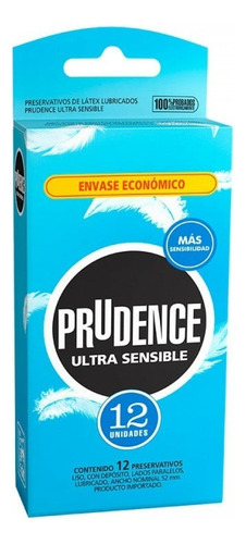 Preservativo De Latex Lubricado Ultra Sensible 12u Prudence