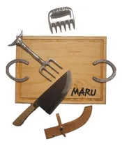 Comprar Tabla Madera Personalizada Asado Parrilla Hacha Garra Oso