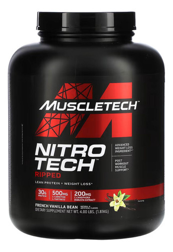 Proteina Nitro Tech Ripped Vainilla 4 Lbs Original Con Reg