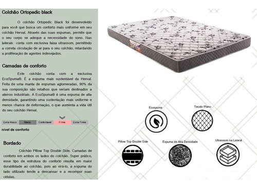 Colchão Solteiro Anatômico D28 / Ag 65 Ortopedic Black Dou