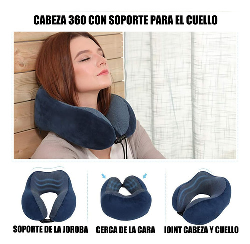 Almohada Viscoelastica Para Viaje De Cuello Soporte Cómodo