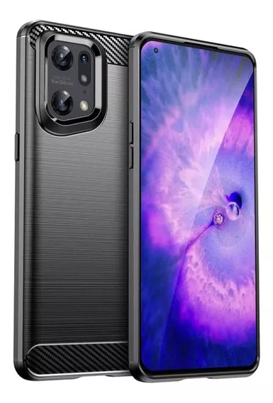 Funda Mate Slim Tpu Tipo Fibra De Carbono Oppo Find X5 Pro