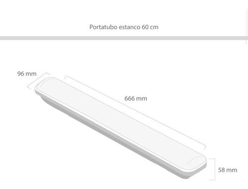 Imagen 3 de 8 de Portatubo Estanco 60cm Para 2 Tubo Led Ip65 Macroled