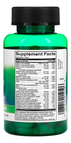 Swanson Century Formula Multivitamínico Y Hierro 130tabs Sabor Sin Sabor