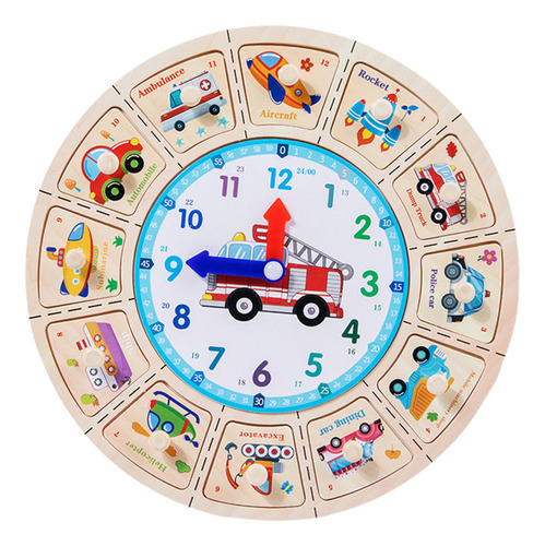 Reloj De Madera Juguete Aprendizaje Juguete Rompecabezas