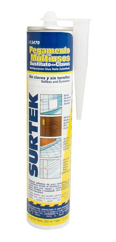 Imagen 1 de 2 de Pegamento Multiusos Sin Clavos 300 Ml Surtek 113470