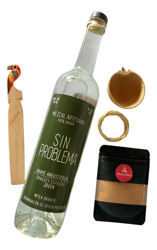 Kit 2 Mezcal Artesanal Oaxaqueño, Copa, Alebrije Y Sal