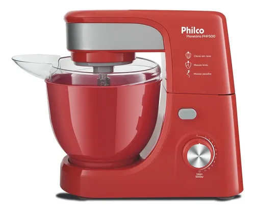 Batedeira Planetária Php500 Turbo Vermelha Philco