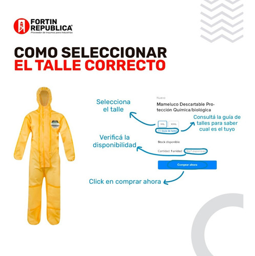 Mameluco Descartable Protección Química/biológica