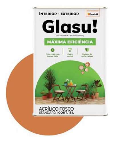 Tinta Acrílica Parede Máxima Eficiência 18l Glasu / Suvinil Cor Amêndoa Fresca