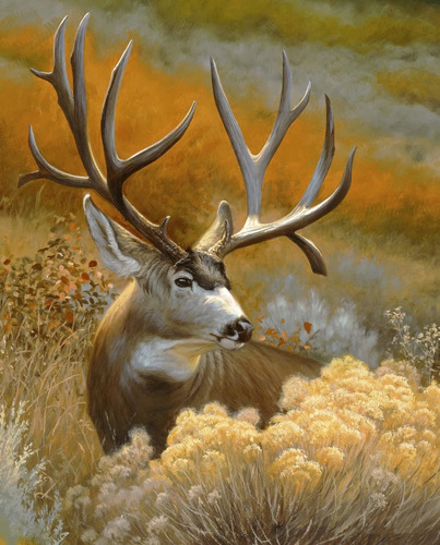 David Textil Lone Ranger Panel Buck Deer In The Field Tela