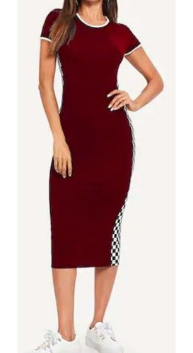 vestido corte lapiz color vino vestido corte lapiz color vino