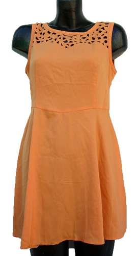 Vestido Para Mujer Corto Naranja Fresco De Jardín Corte A