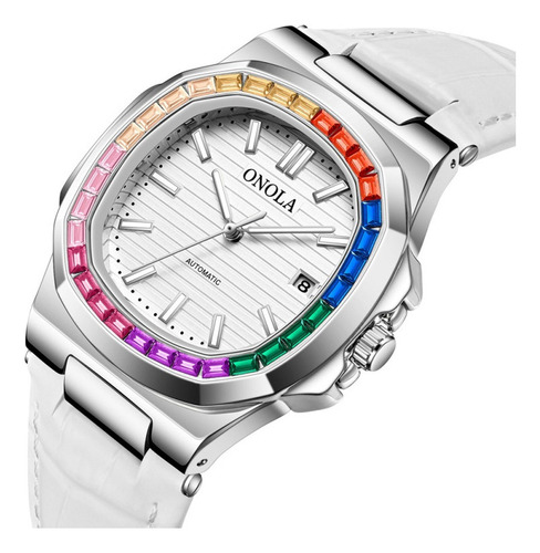 Reloj Onola Leather Rainbow Diamond Quartz