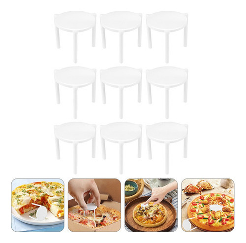 200pcs Pizza Saver Stand De Plástico Blanco Trípode Fijación