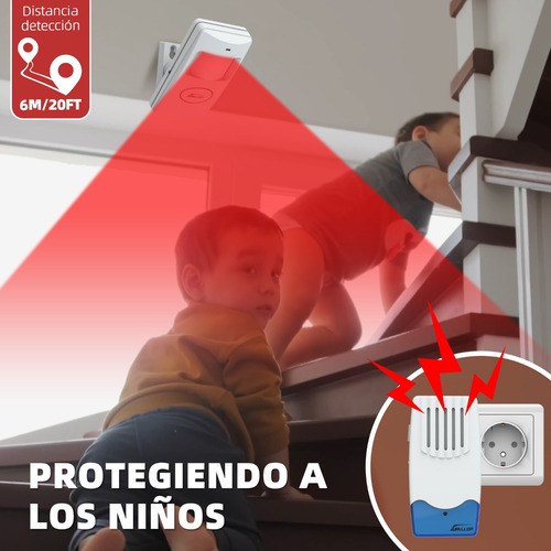 Alarme De Sensor De Movimento Sem Fio 120db Doorchime Com Lu