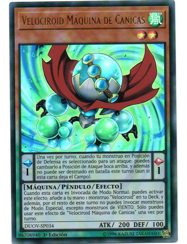 Carta Yugi Velociroid Máquina De Canicas Duov-sp034