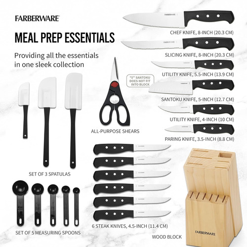 Farberware ® Set Cuchillos Triple Remache Y Utensilios 22pz