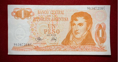 Billete 1 Peso Ley Serie C 1972 Bottero 2311