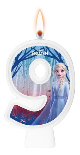 Número 9 - Vela Frozen 2 - Pavio Mágico Para Bolo E Festa