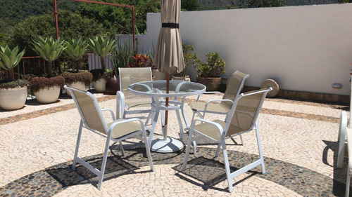 Imagem 7 de 8 de Kit Jogo De Mesa Com 4 Cadeiras Aluminio - Sem Ombrelone