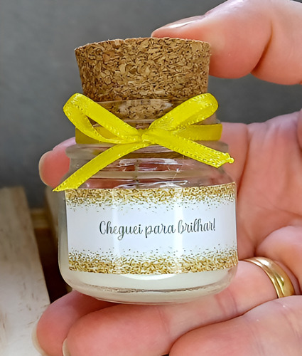 10 Lembrancinha Vela Perfumada No Potinho De Vidro Com Rolha