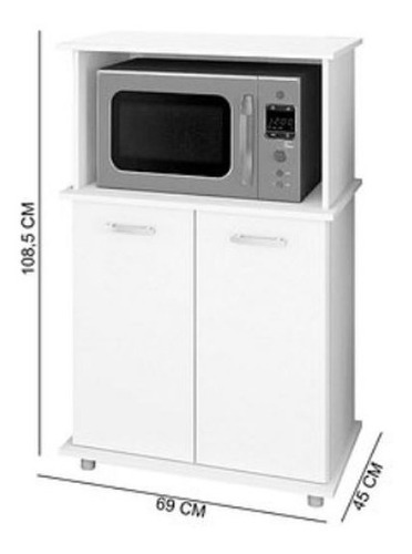 Imagen 2 de 5 de Mueble Para Microondas Y Horno Blanco