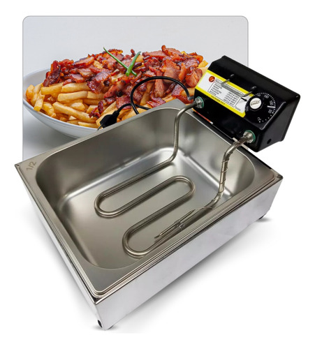 Kit Fritadeira Profissional Inox Cuba 5l Óleo + Escorredor