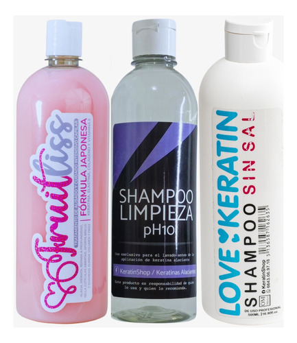 Kit Keratina Japonesa + Preparador + Shampoo Sin Sales 500ml