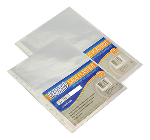 Envelope Plástico Fino 11 Furos Universal 234x330mm Brw 10un