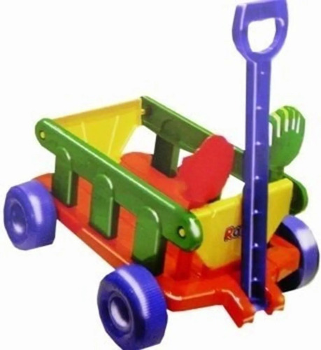 Imagen 2 de 4 de Carro De Arrastre Wagon Con Balde Pala Y Rastrillo Rondi