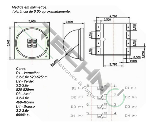 Led (chip Smd) Para Mini Beam Ribalta Spider | 5050 12w Rgbw