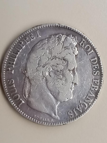 Moneda Francia Felipe 5 Francos 1834-ag.0.900-24,8 G - (b+)