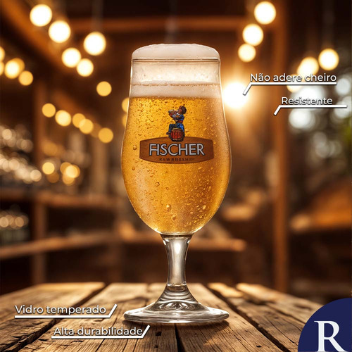 Taça De Cristal Para Cerveja Com Frases Fischer 350ml, Ruvolo