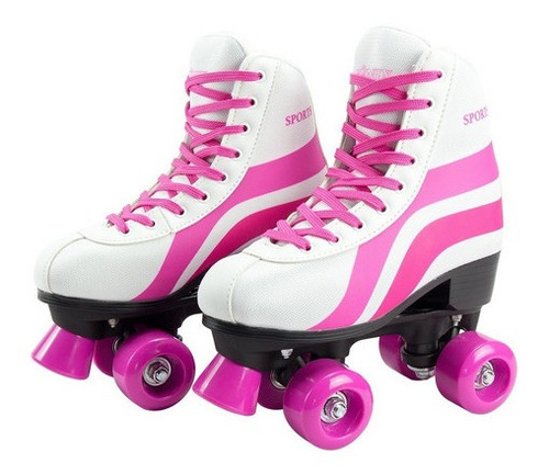 Imagem 2 de 6 de Patins 4 Rodas Quad Branco Sou Luna Menina Com Kit Proteção