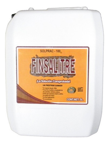 Eliminador De Salitre Y Humedad 5lt F Solprac 7501741800155 Color Transparente