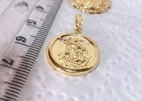 Medalla Arcangel San Miguel En Oro De 18k Ley 750