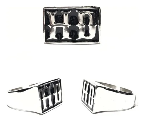 Anillos con iniciales de acero quirurgico new arrivals