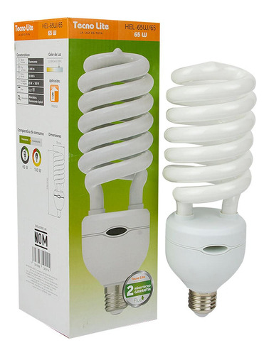 Foco Fluorescente Tecnolite 65w Luz De Día Base E27