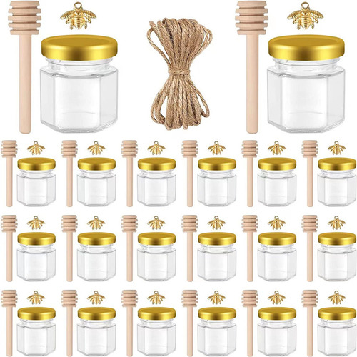 Jars Party Hexagonal Favors, 45 Ml, 20 Unidades, Tamaño Pequ