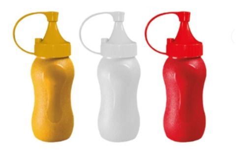 Mostaceros Dispensadores Catsup 250 Ml 3 Pz Transparentes
