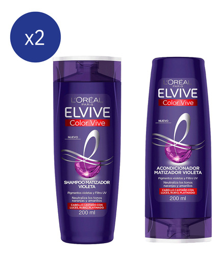 Combo Shampoo + Acondicionador Elvive Color Vive Matizador