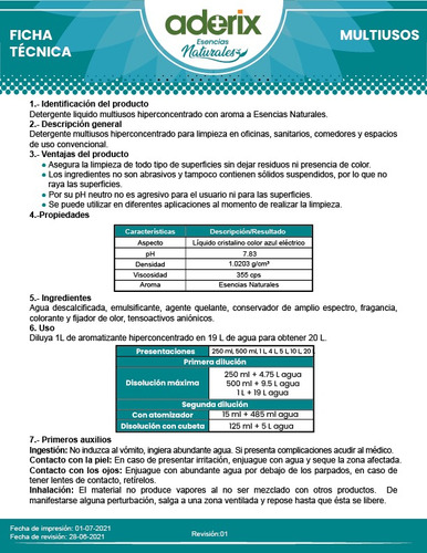 Multiusos Hiperconcentrado Esencias Naturales 5 Lts