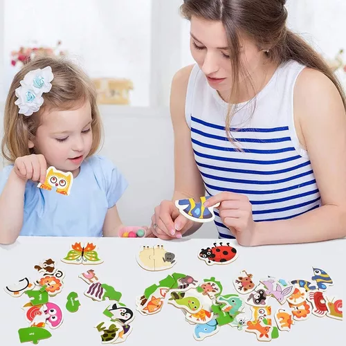 Rompecabezas De Madera Animales Niños Puzzles Educativo Bebé