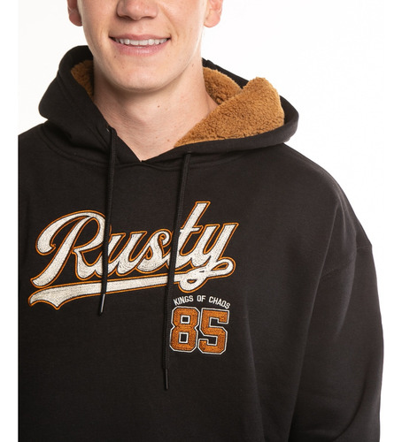 Buzo Canguro Rusty Cosmopolitan Negro Hombre