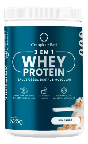 Complete Bari Whey Protein 3 Em 1 525g Sabor Sem Sabor