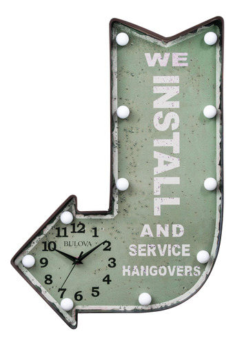 Reloj De Pared De Servicio Completo Bulova C4124, Acabado En