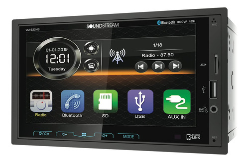 Soundstream Vm-622hb Vm-622hb 6.2-inch Double-din Mechless Head Unit With Bluetooth And Android Phonelink