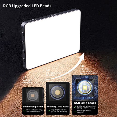 Azulamar Luz De Video Rgb Led Con Clip Para Celular Macbook